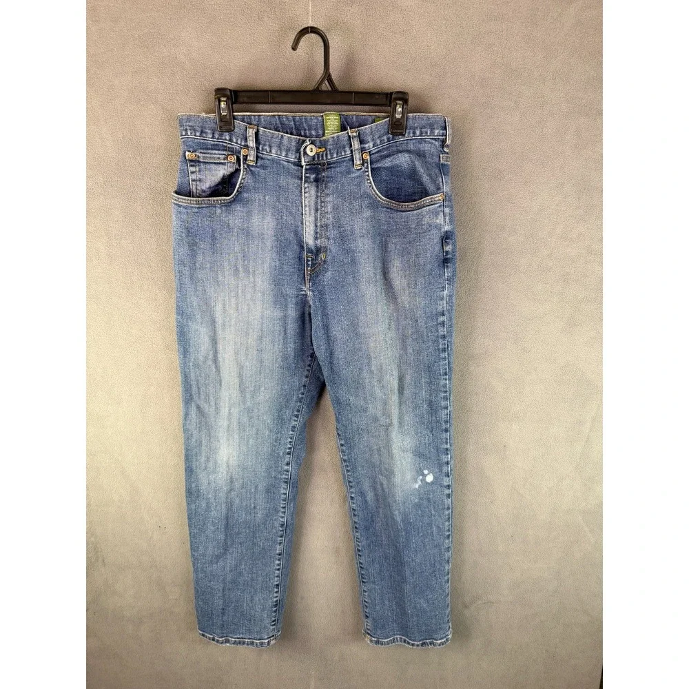 Orvis Mens Jeans Montana Morning‎ Vintage Blue High Rise Fly Fishing - 34W 30L